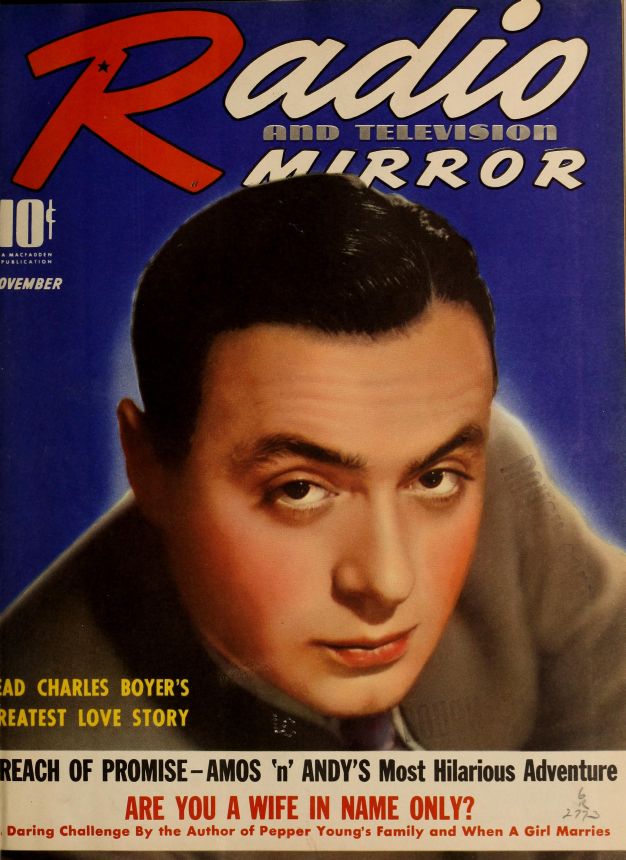 RADIO MIRROR magazine side cover  November 1939