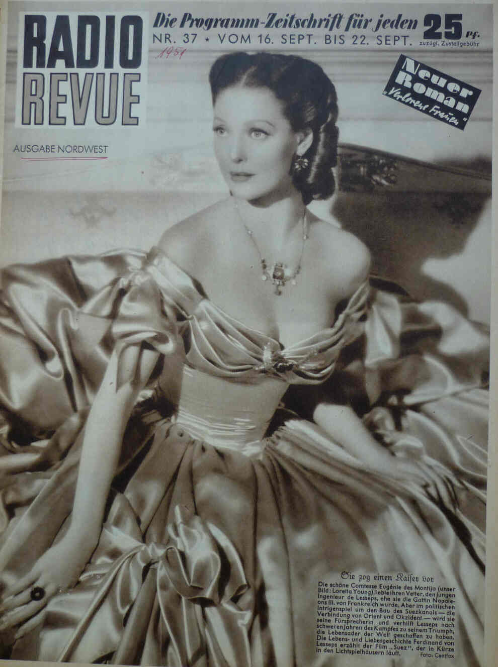 RADIO REVUE magazine side cover Issue 37 16 September 1951