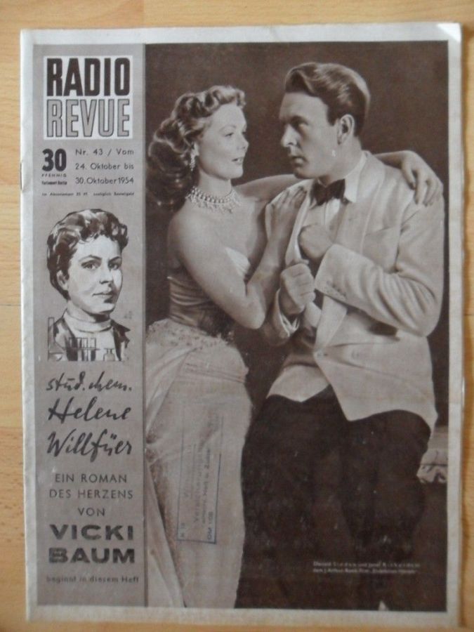 RADIO REVUE magazine side cover Issue 43 24 October 1954