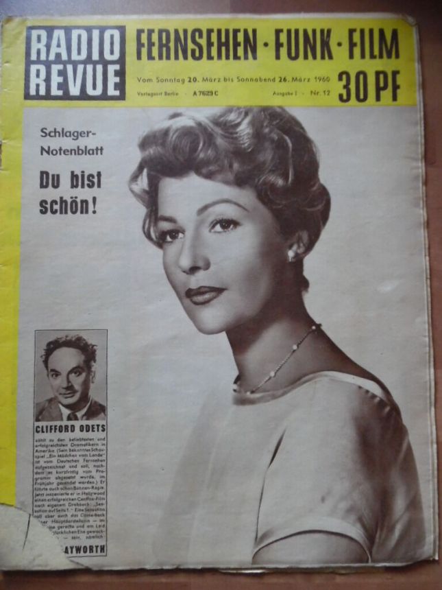RADIO REVUE (AT) magazine side cover 20 March 1960