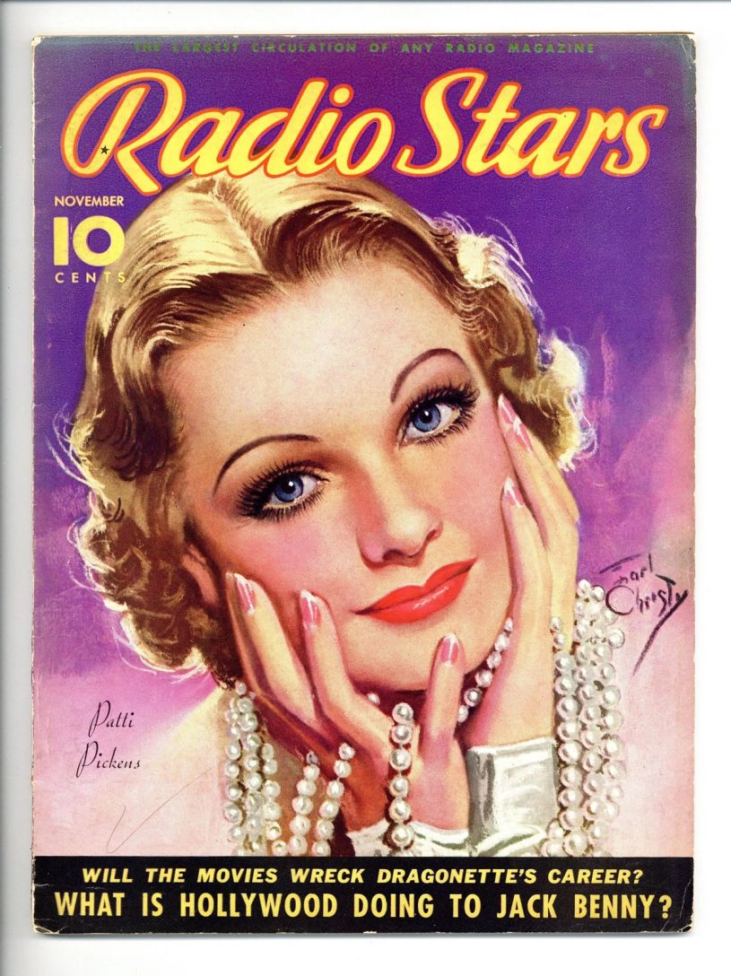 RADIO STARS magazine side cover  November 1935