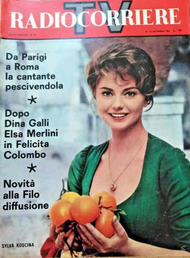 RADIOCORRIERE TV magazine side cover Issue 50 10 December 1961