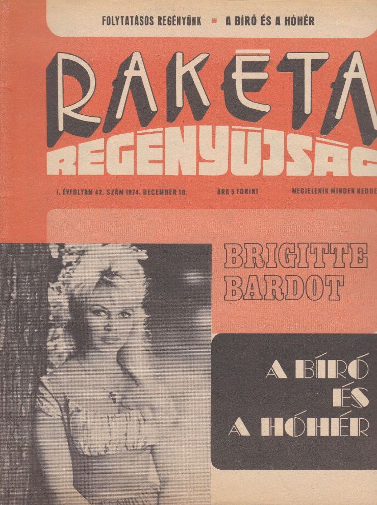 RAKETA REGENYUJSAG magazine side cover Issue 42 10 December 1974