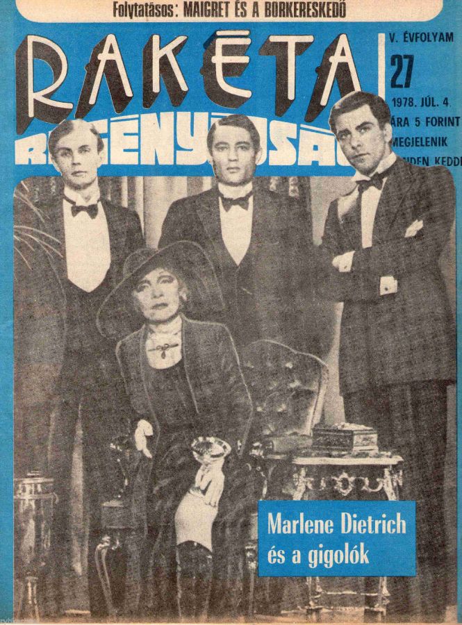 RAKETA REGENYUJSAG magazine side cover Issue 27 4 July 1978