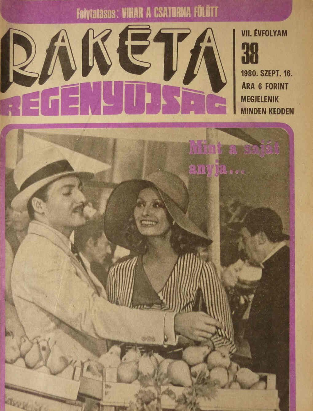 RAKETA REGENYUJSAG magazine side cover Issue 38 16 September 1980