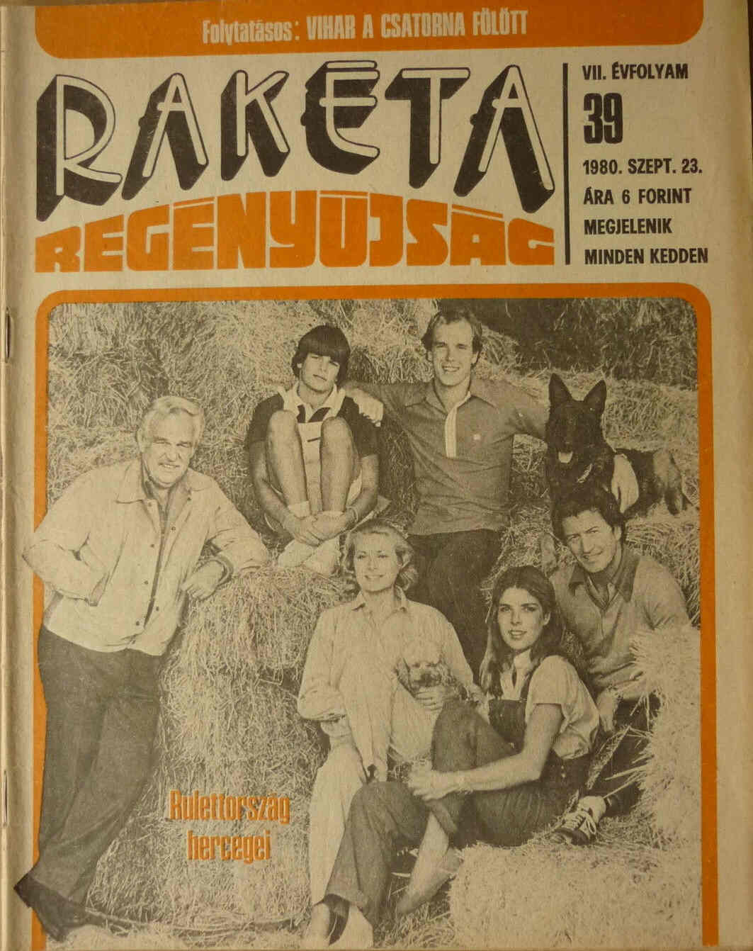 RAKETA REGENYUJSAG magazine side cover Issue 39 23 September 1980