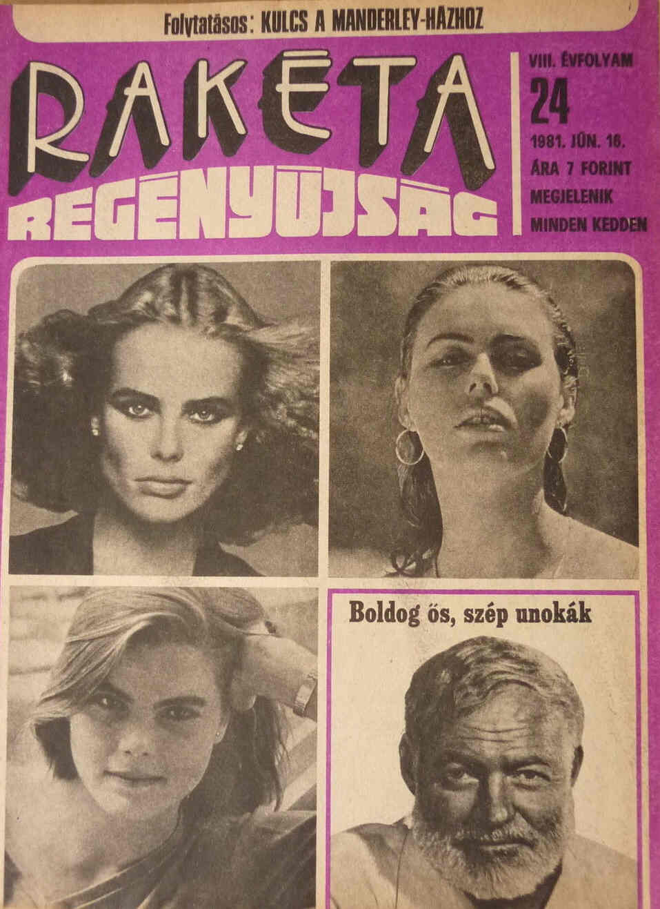 RAKETA REGENYUJSAG magazine side cover Issue 24 16 June 1981