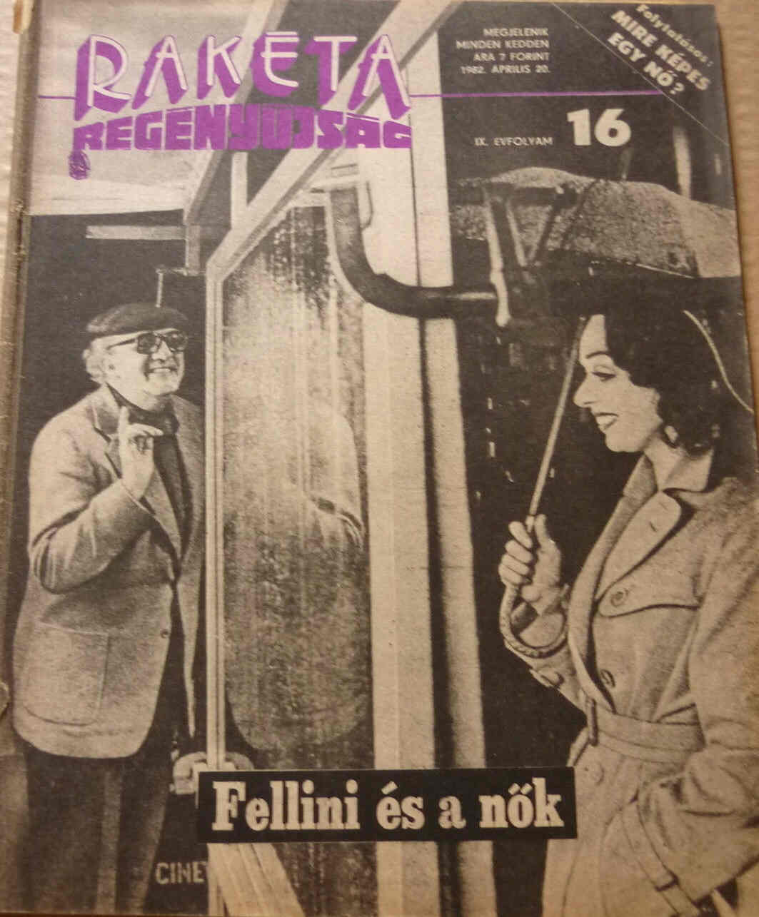 RAKETA REGENYUJSAG magazine side cover Issue 16 20 April 1982