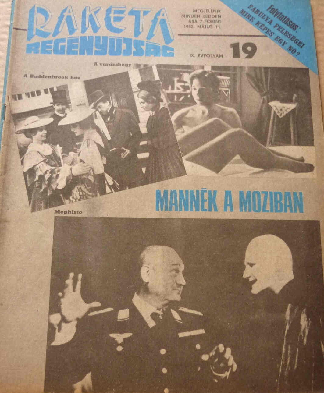 RAKETA REGENYUJSAG magazine side cover Issue 19 11 May 1982