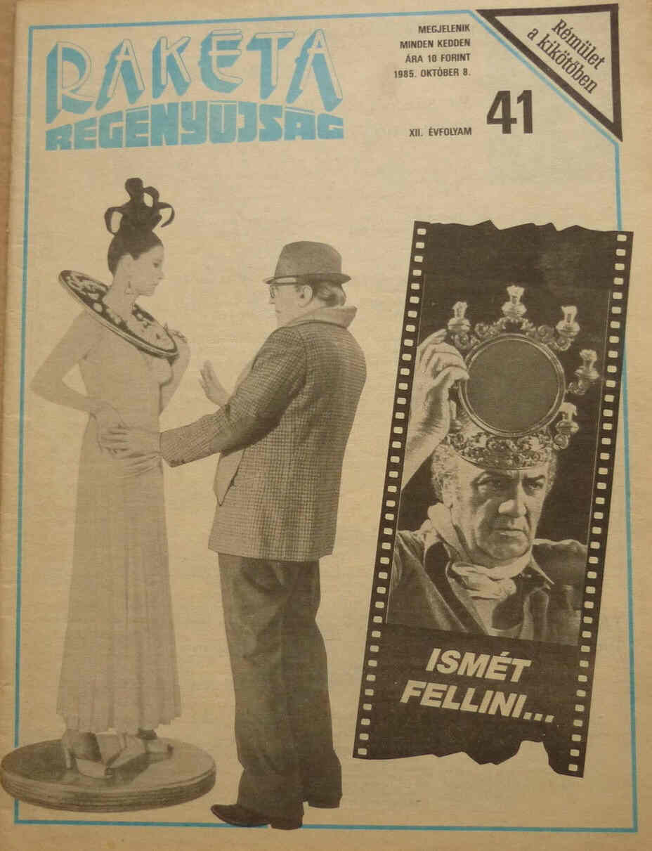 RAKETA REGENYUJSAG magazine side cover Issue 41 8 October 1985