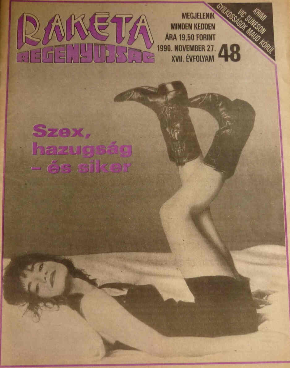RAKETA REGENYUJSAG magazine side cover Issue 48 27 November 1990