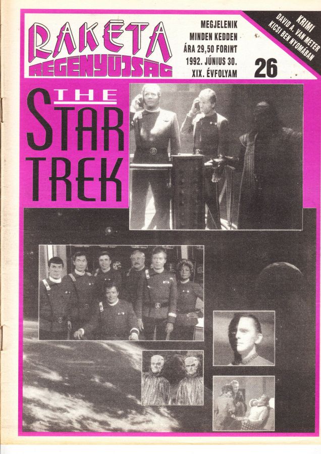 RAKETA REGENYUJSAG magazine side cover Issue 26 30 June 1992