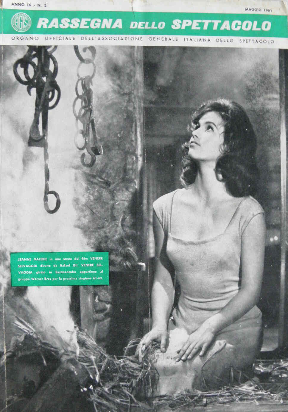 RASSEGNA DELLO SPETTACOLO magazine side cover Issue 2 May 1961
