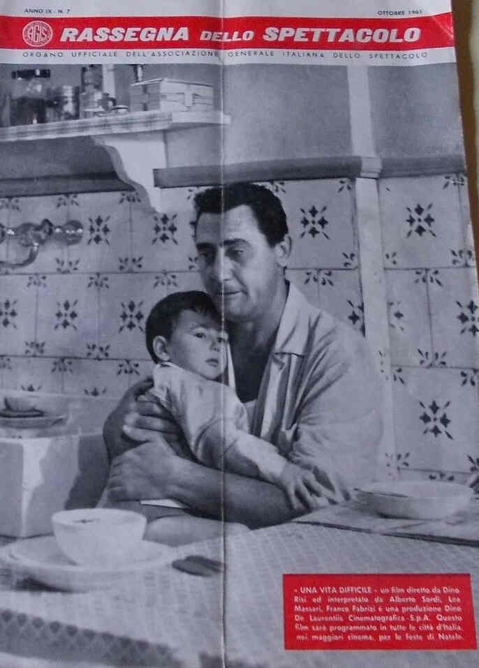 RASSEGNA DELLO SPETTACOLO magazine side cover Issue 7 October 1961