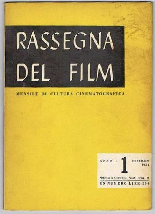 RASSEGNA DEL FILM magazine side cover Issue 1 February 1952