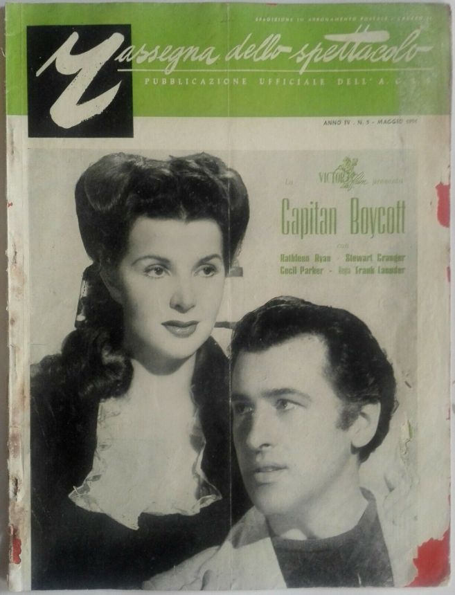 RASSEGNA DELLO SPETTACOLO magazine side cover  May 1956