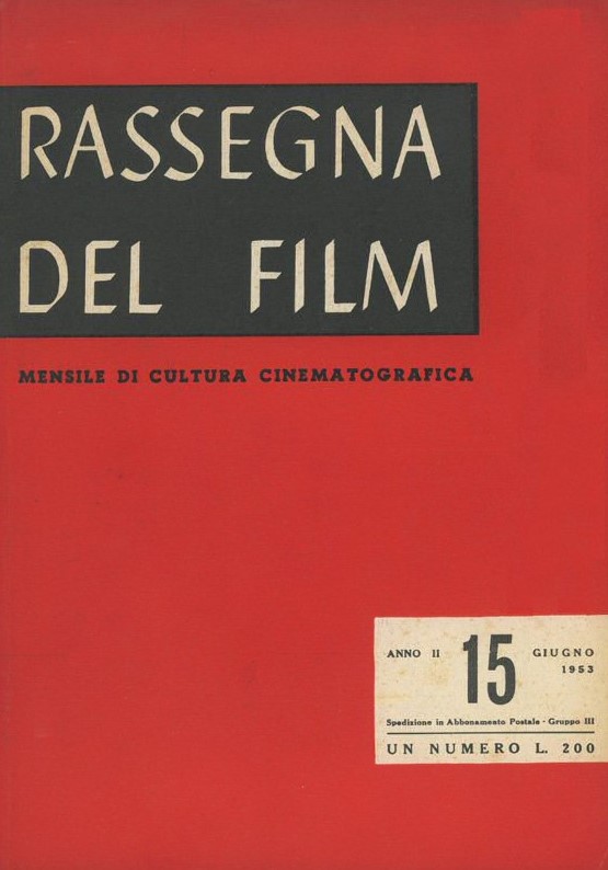 RASSEGNA DEL FILM magazine side cover Issue 15  June 1953