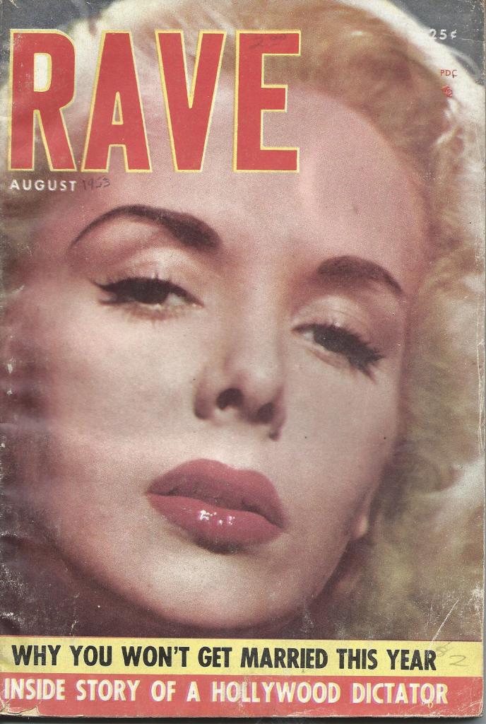 RAVE magazine side cover Issue 3  Vol 1 # 3 August 1953