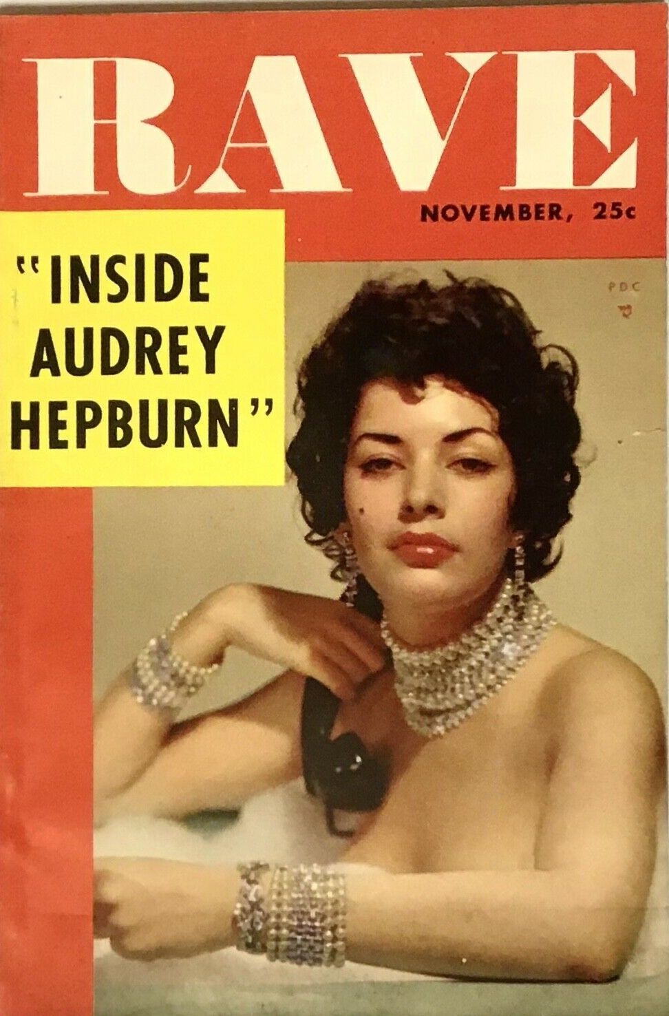 RAVE magazine side cover Issue 8  Vol 1 No 8  November 1954