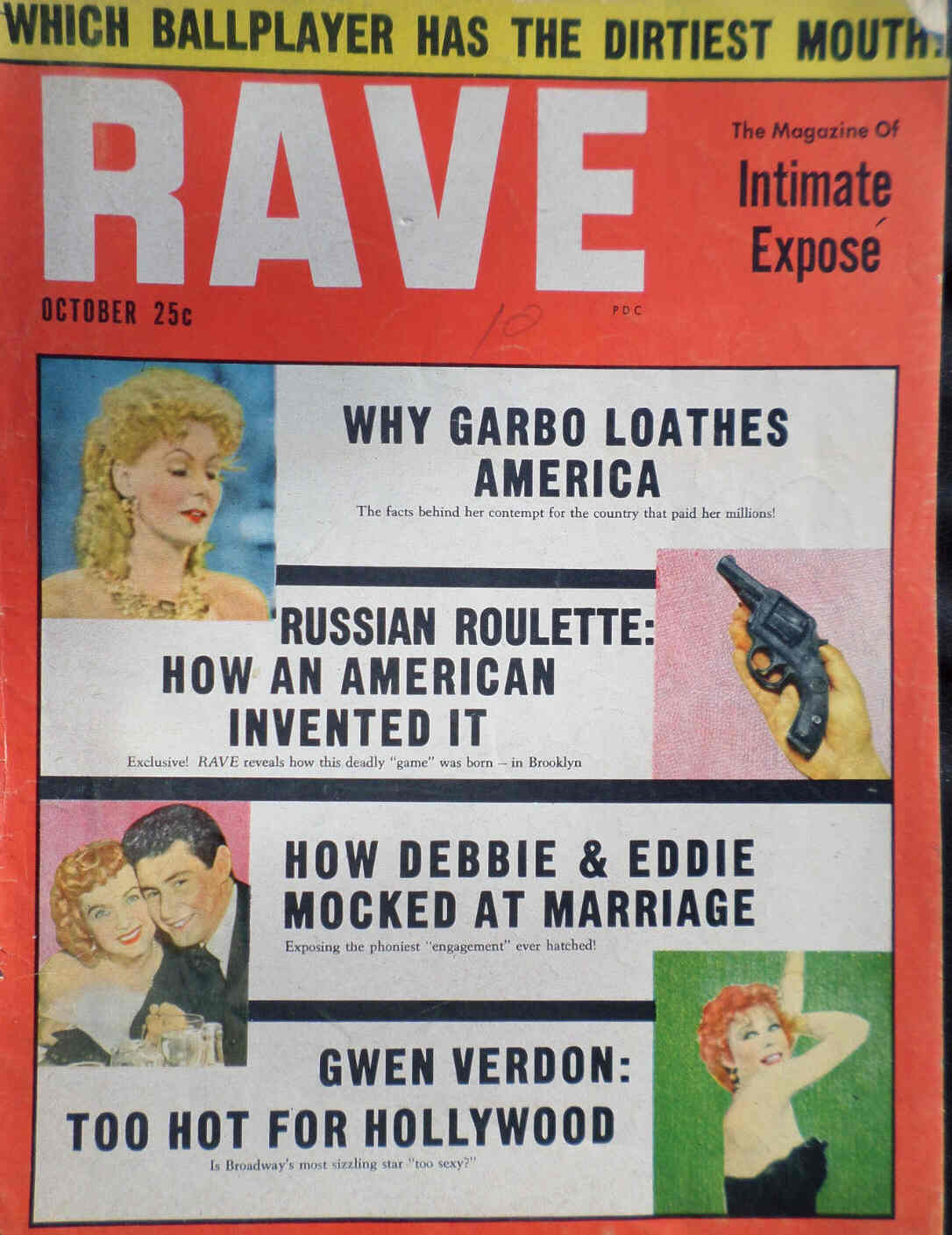 RAVE magazine side cover  Vol 2 # 1 October 1955