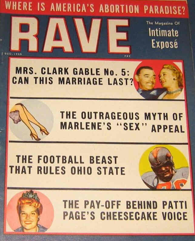 RAVE magazine side cover  Vol 2 # 2  December 1955