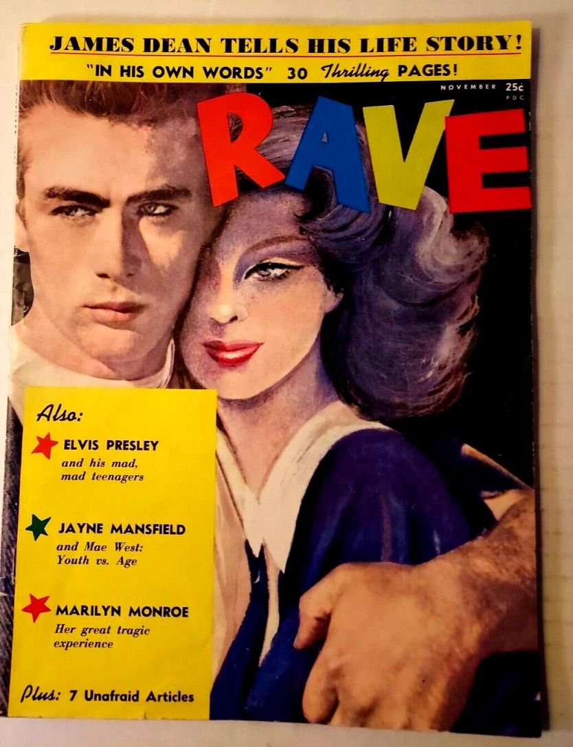 RAVE magazine side cover  Vol 2 No  6  November 1956