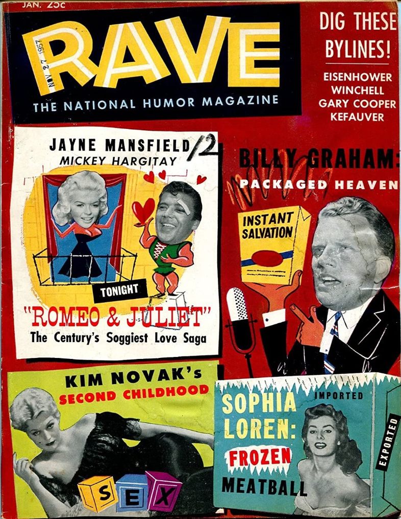 RAVE magazine side cover  Vol 2 # 11 January 1958