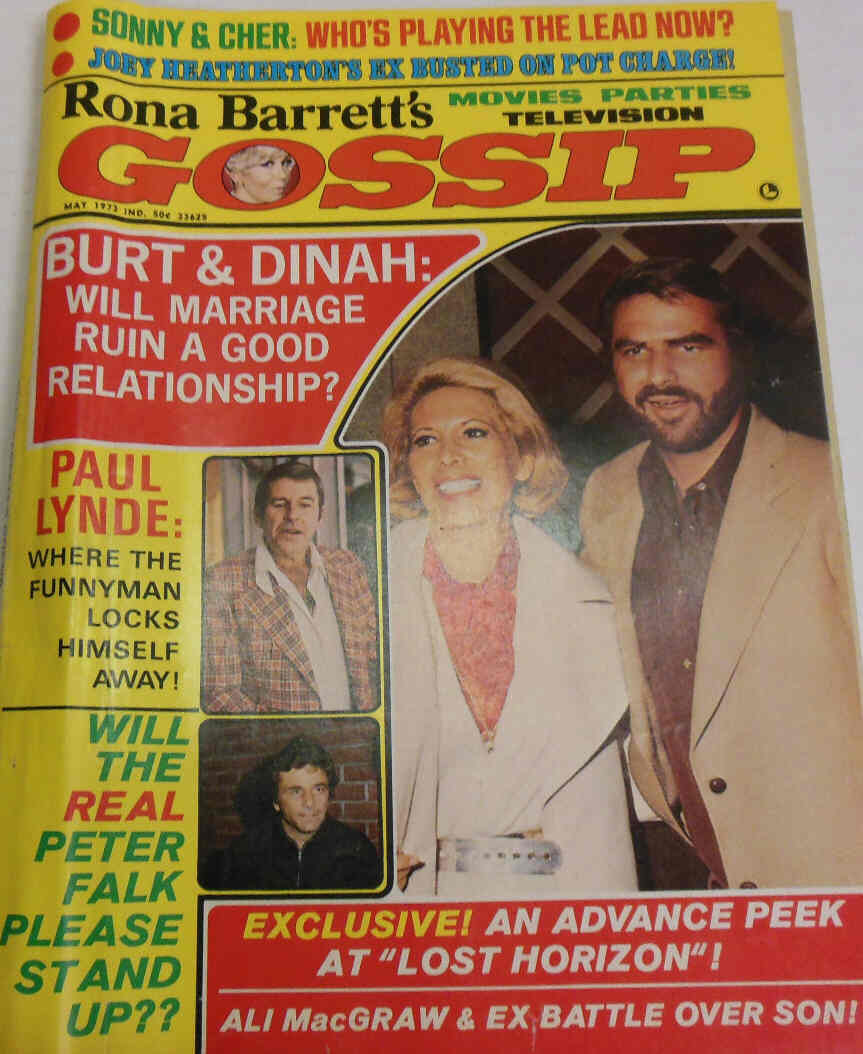 RONA BARRETTS GOSSIP magazine side cover May 1973