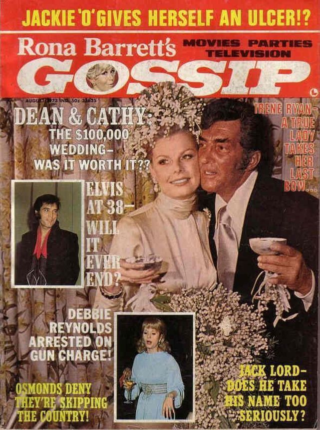 RONA BARRETTS GOSSIP magazine side cover August 1973