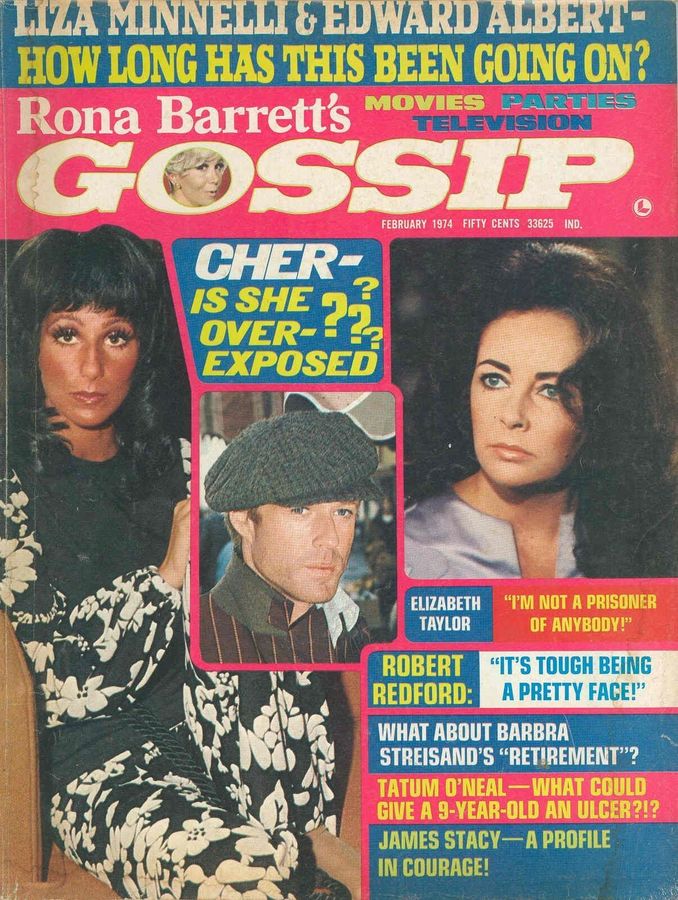 RONA BARRETTS GOSSIP magazine side cover February 1974