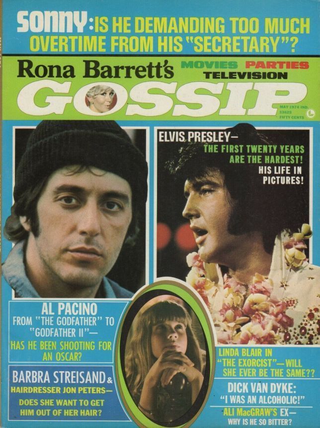 RONA BARRETTS GOSSIP magazine side cover May 1974