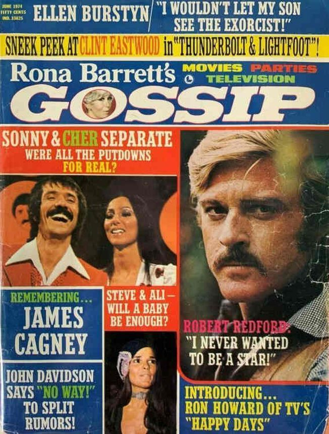 RONA BARRETTS GOSSIP magazine side cover June 1974