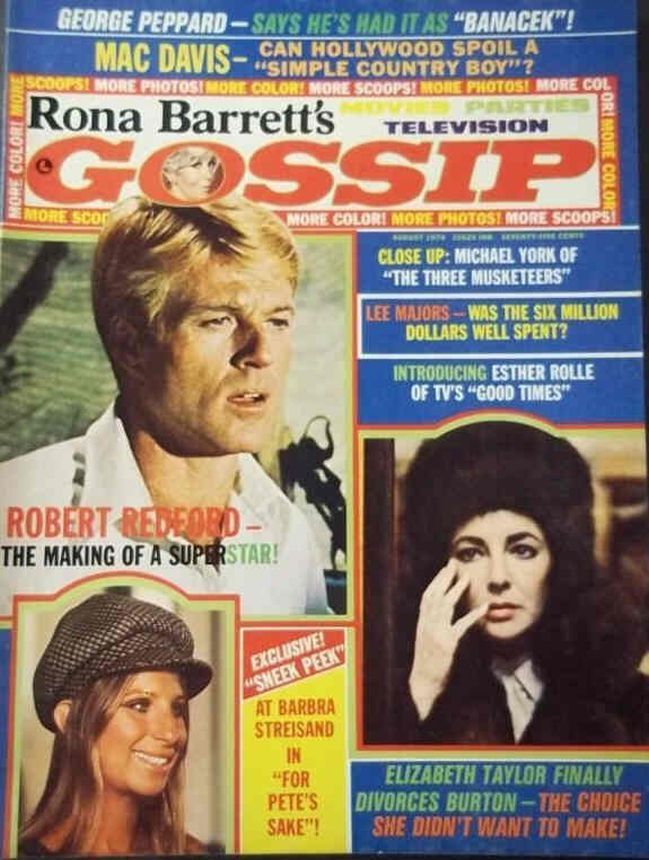 RONA BARRETTS GOSSIP magazine side cover August 1974
