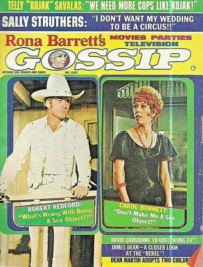 RONA BARRETTS GOSSIP magazine side cover October 1974
