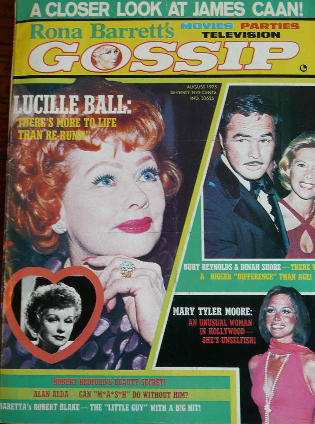 RONA BARRETTS GOSSIP magazine side cover August 1975