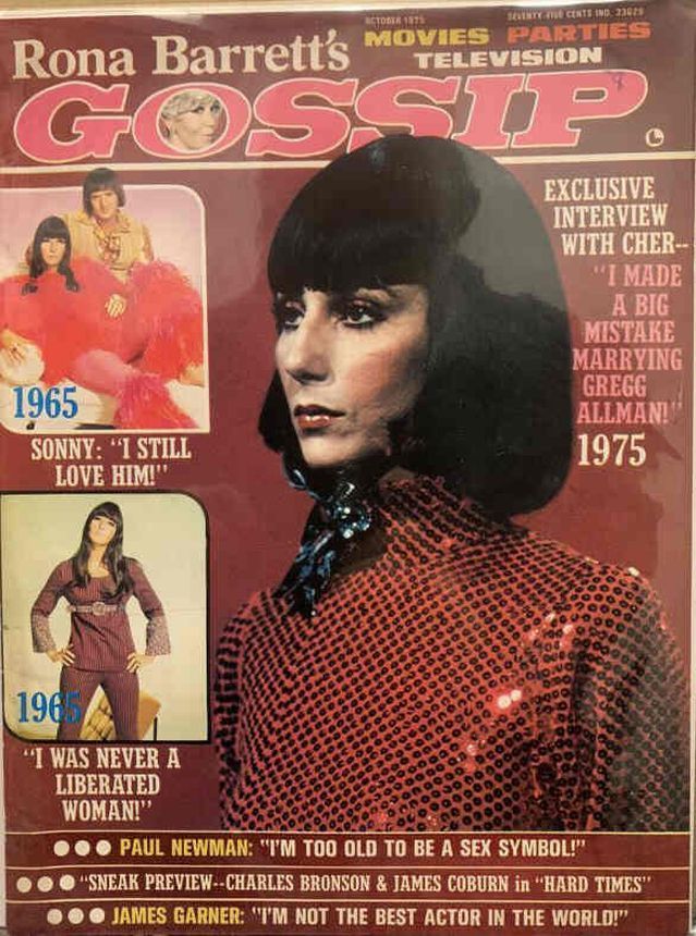 RONA BARRETTS GOSSIP magazine side cover October 1975