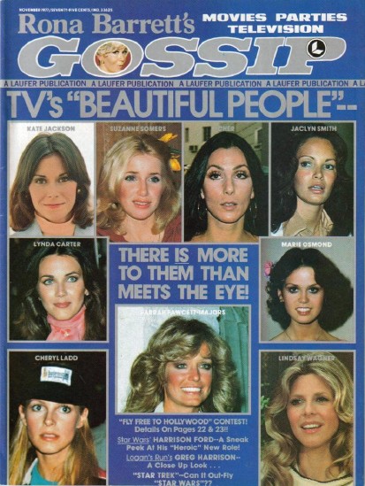 RONA BARRETTS GOSSIP magazine side cover November 1977