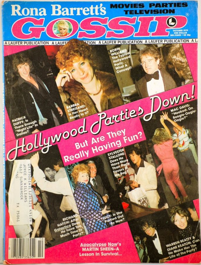 RONA BARRETTS GOSSIP magazine side cover October 1979