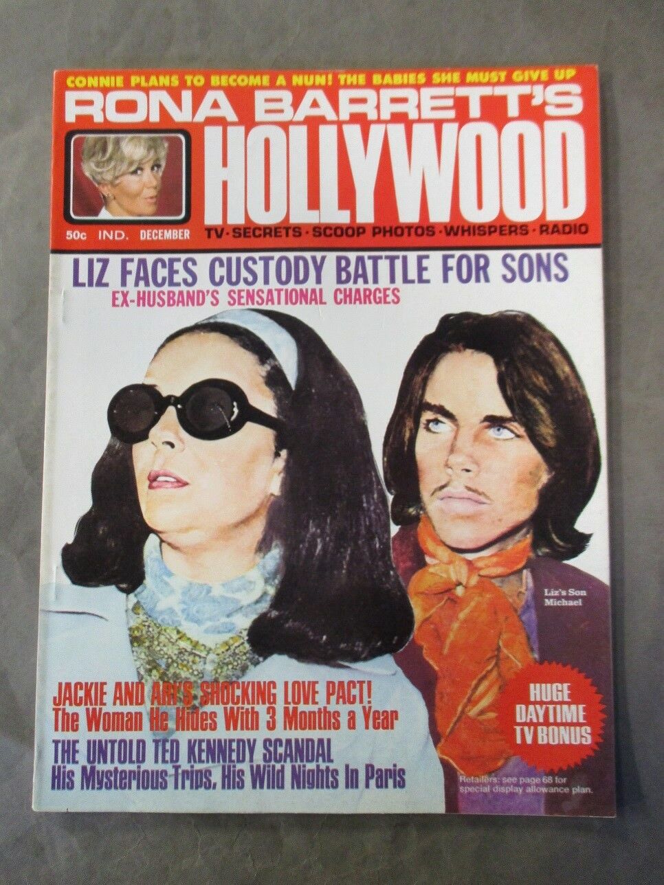 RONA BARRETTS HOLLYWOOD magazine side cover December 1969