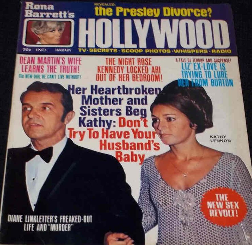 RONA BARRETTS HOLLYWOOD magazine side cover January 1970