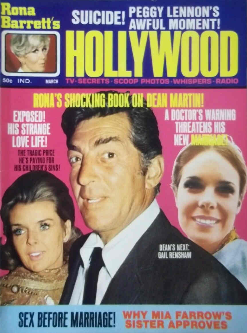 RONA BARRETTS HOLLYWOOD magazine side cover March 1970