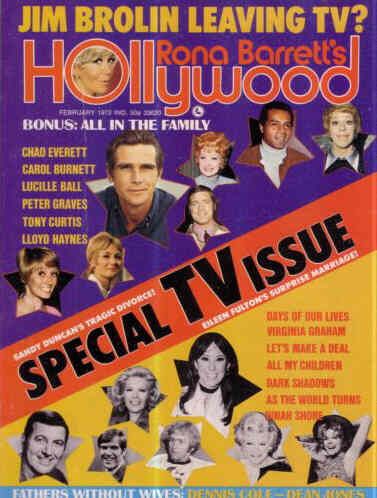 RONA BARRETTS HOLLYWOOD magazine side cover February 1972