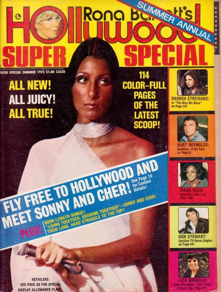 RONA BARRETTS HOLLYWOOD magazine side cover  Summer Annual  1973