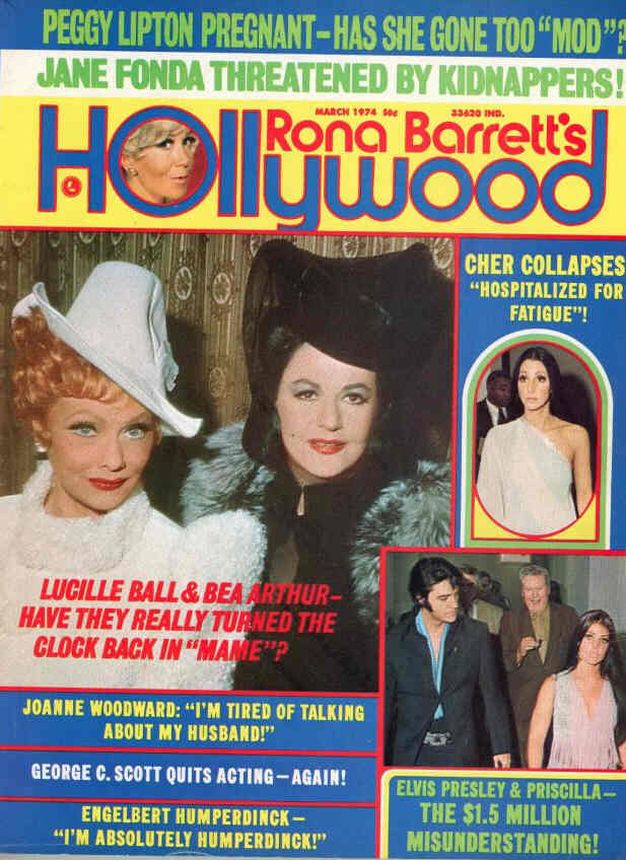 RONA BARRETTS HOLLYWOOD magazine side cover March 1974
