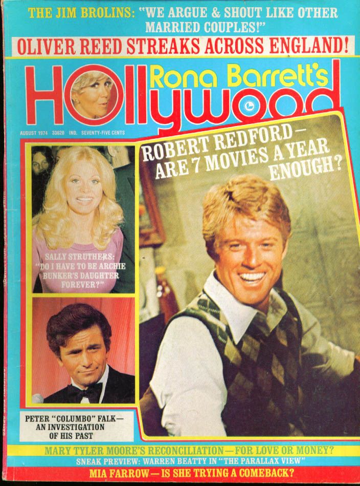 RONA BARRETTS HOLLYWOOD magazine side cover August 1974