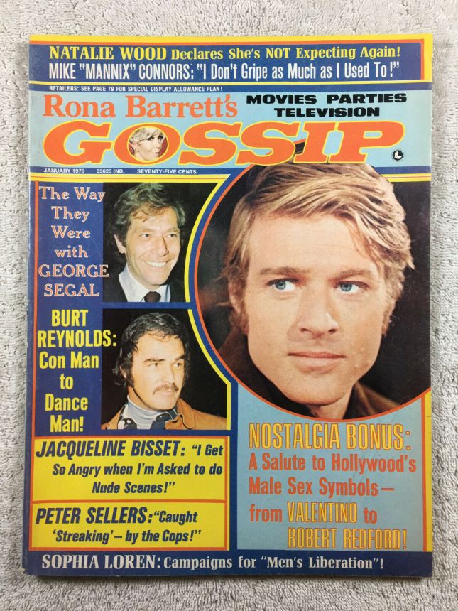 RONA BARRETTS HOLLYWOOD magazine side cover January 1975