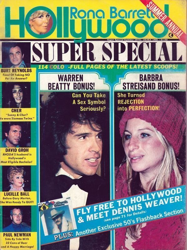 RONA BARRETTS HOLLYWOOD magazine side cover  Summer Annual  1975