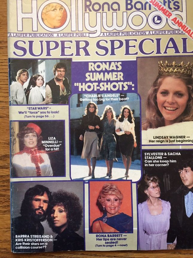 RONA BARRETTS HOLLYWOOD magazine side cover Summer 1977