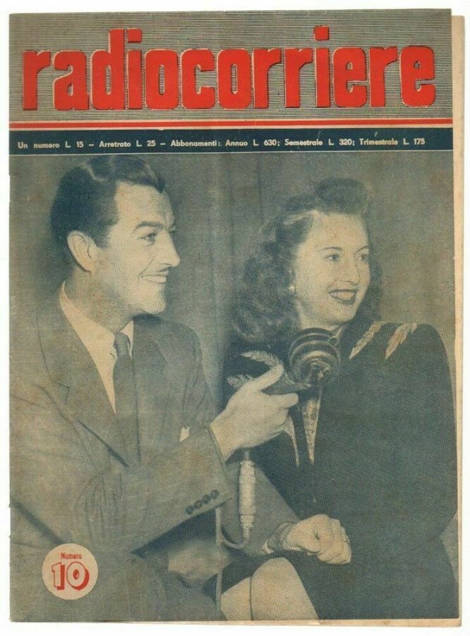 RADIOCORRIERE TV magazine side cover Issue 10 8 March 1947
