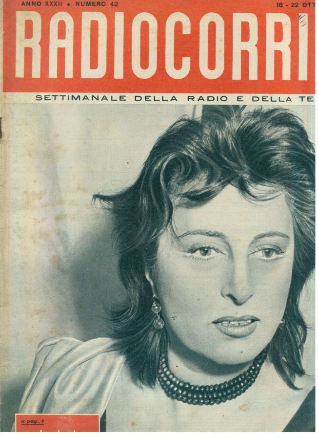 RADIOCORRIERE TV magazine side cover Issue 42 16 October 1955